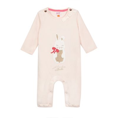 Baker by Ted Baker Baby girls' light pink bunny applique sleepsuit